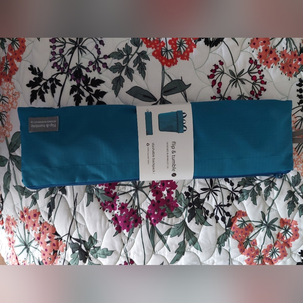 flip & tumble reusable folding backpack All Blue - Picture 2 of 5